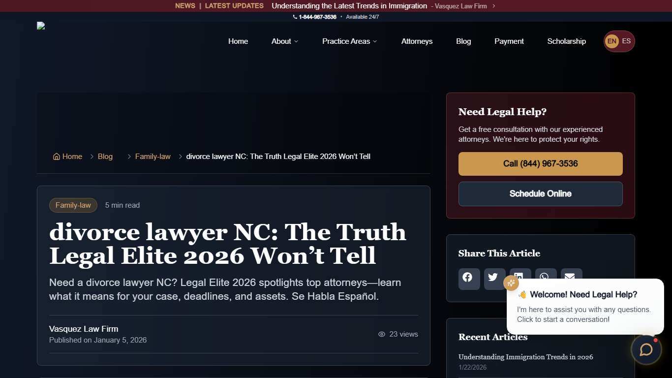 divorce lawyer NC: The Truth Legal Elite 2026 Won’t Tell Vasquez Law