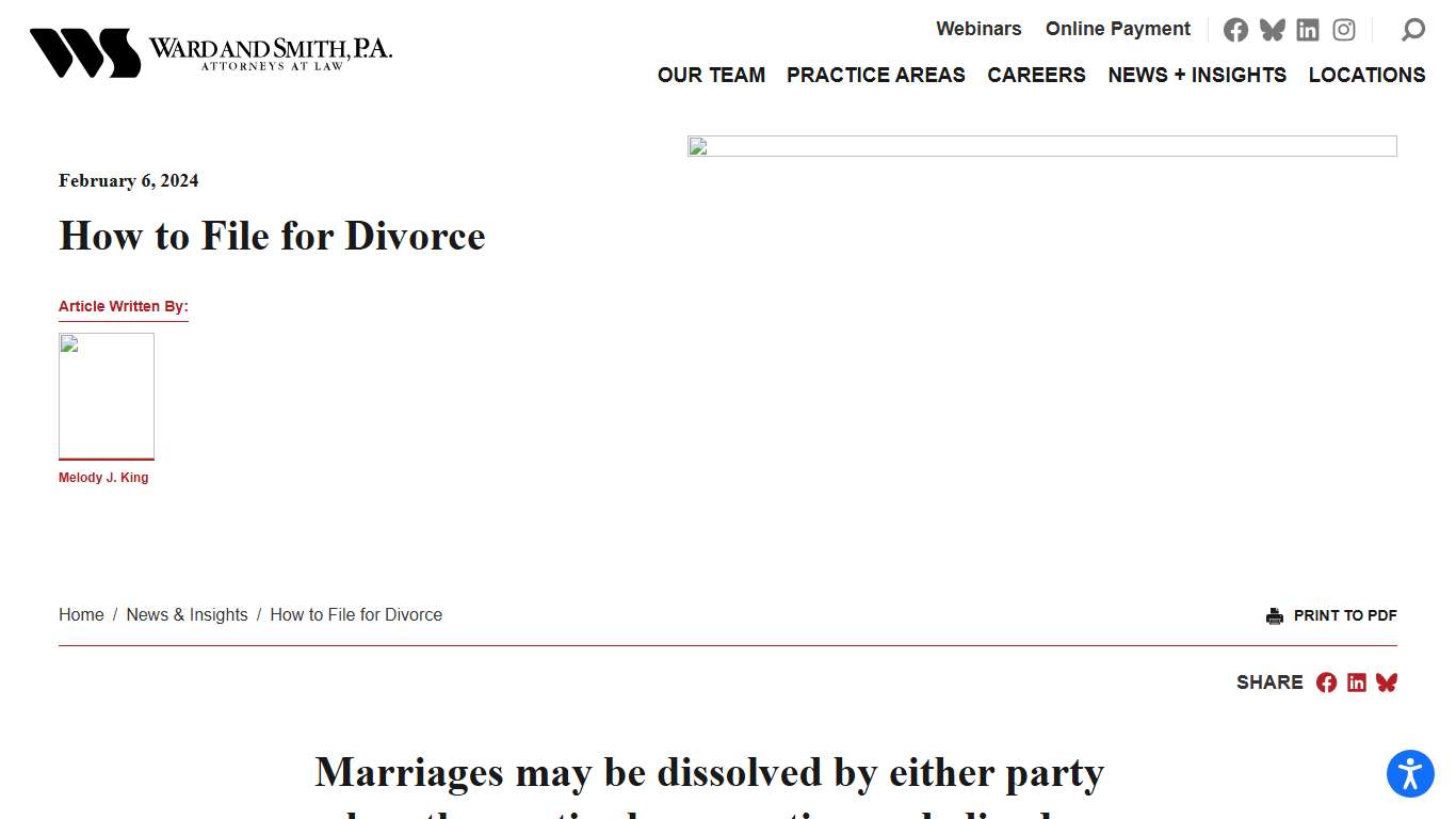 How to File for Divorce - Ward and Smith, P.A.