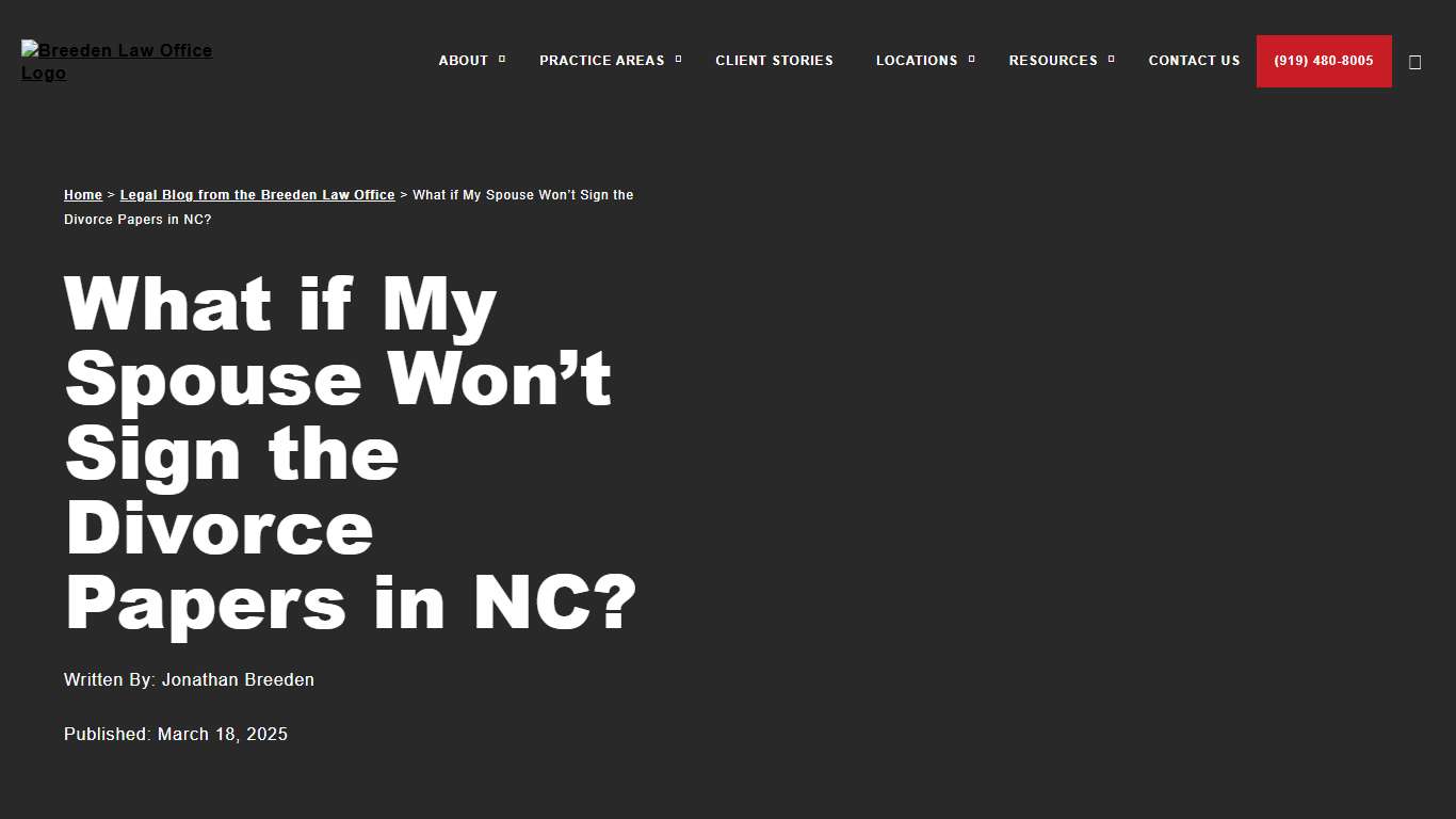 What If Ex Won't Sign Divorce Papers in North Carolina? Breeden